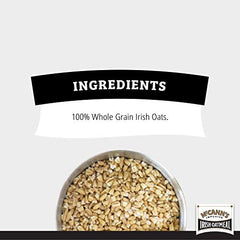 McCann's Irish Oatmeal quick-cooking oats being poured into a pot.