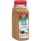 McCormick California Style Garlic Powder with Parsley jar shows coarse grind texture for bold flavor