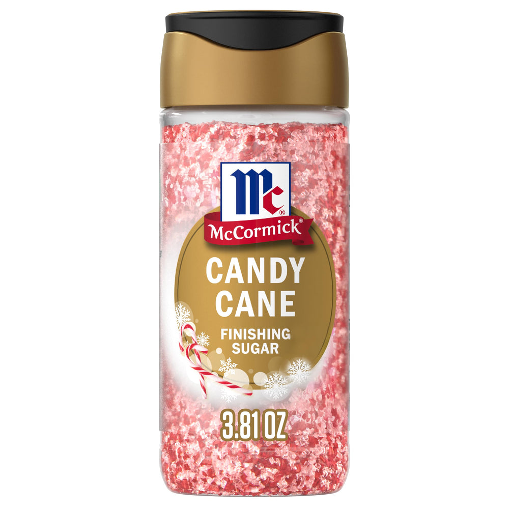 McCormick Candy Cane Finishing Sugar being poured for festive treats