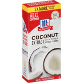 McCormick Coconut Extract bottle with real coconut aroma, ideal for desserts