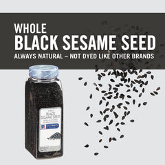 Close-up of McCormick Culinary black sesame seeds highlighting natural color