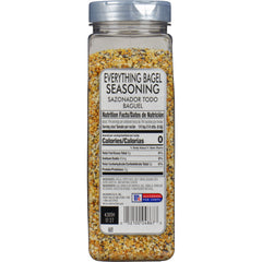 McCormick Culinary Everything Bagel Seasoning bottle being sprinkled for texture and aroma.