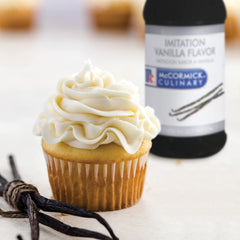 McCormick Culinary imitation vanilla bottle top for easy dispensing.