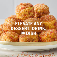 Finishing sugar dust on donuts adds cozy apple spice aroma.