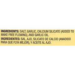 Close-up of McCormick Garlic Salt texture showing garlic and salt balance.