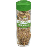 McCormick Gourmet Organic Marjoram bottle on shelf adds savory notes for poultry