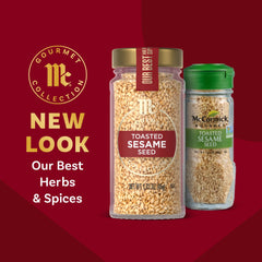 Sushi plate sprinkled with McCormick Gourmet Toasted Sesame Seed for flavor