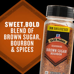 Grilled chicken glazed with brown sugar bourbon mix for savory sweetness