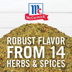 McCormick Perfect Pinch Signature seasoning on grilled steak for enhanced flavor.