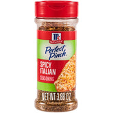 McCormick Perfect Pinch Spicy Italian bottle pour adds quick heat to pizzas and pastas