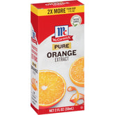 McCormick Pure Orange Extract bottle with bright label for desserts