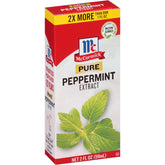 McCormick Pure Peppermint Extract bottle highlights bold flavor for desserts