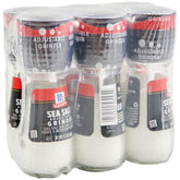 McCormick Sea Salt Grinder bottle front with clear glass showing contents for quick refills.