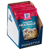 McCormick Swedish Meatballs seasoning pack ready to mix with ground meat for easy flavor