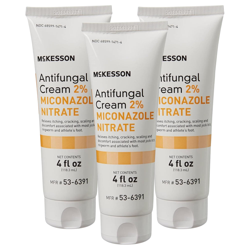 McKesson Antifungal Cream 2% Miconazole tube front for fast itch relief.