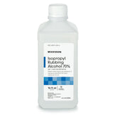 McKesson Isopropyl rubbing alcohol 70% bottle pour for quick minor cleanups