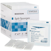 McKesson IV gauze pads 2x2 sterile split: ideal for IV sites with minimal fiber shedding.