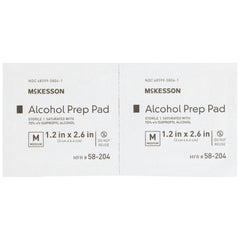 Sterile McKesson prep wipes for medical-grade skin disinfection
