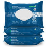 McKesson Washcloth Wipes packaging front shows convenient, ready-to-use cleansing on the go.