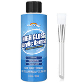 MCTRHG Gloss Varnish on acrylic painting for a smooth, high-gloss finish.