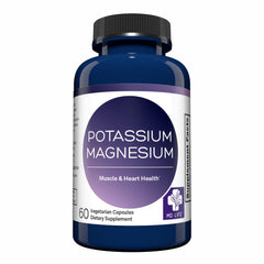 MD.LIFE potassium magnesium supplement bottle front showcasing vegan capsules for daily wellness.