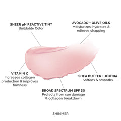 MDSolarSciences lip swatch shows sheer color and hydrated shine