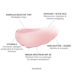 Close-up of MDSolarSciences lip balm being applied with a rosy tint