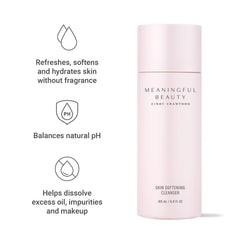 Meaningful Beauty cleanser ingredients highlight fragrance-free and soap-free formula.