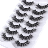 Mebver Lashes 8D fluffy cat-eye close-up for dramatic definition.
