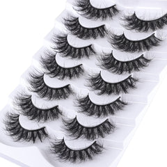 Mebver Lashes 8D fluffy cat-eye close-up for dramatic definition.