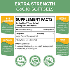 Mecinalis ubiquinol softgel close-up showing 1000mg potency