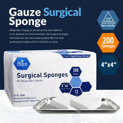 MED PRIDE 12-ply gauze close-up highlights soft, absorbent texture.