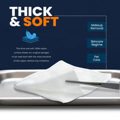 MED PRIDE 4x4 sponges shown for wound dressing prep.