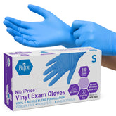 MED PRIDE blue exam gloves in a box of 100 for everyday tasks