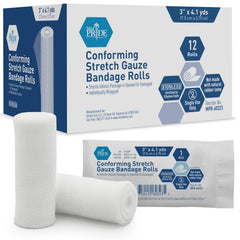MED PRIDE conforming stretch gauze bandage roll for sterile wound protection and easy cutting