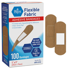 MED PRIDE fabric bandage variety pack provides durable, breathable protection for everyday scrapes