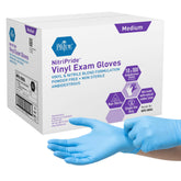 MED PRIDE nitrile/vinyl blend gloves blue pack for everyday tasks, latex-free.