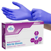 MED PRIDE puncture-resistant nitrile gloves with textured fingertips for a secure grip during healthcare tasks.
