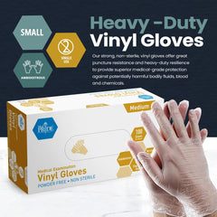 MED PRIDE medium-size unisex vinyl gloves ready for diverse users