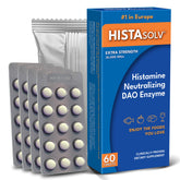 Medagel HISTAsolv extra-strength tablets in a pack showing fast histamine breakdown