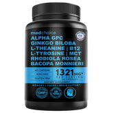 MEDCHOICE 12-in-1 nootropic bottle front for daily focus support.