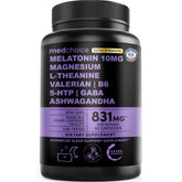 MEDCHOICE melatonin 12-in-1 bottle front shows calm, clear labeling for easy bedtime use.