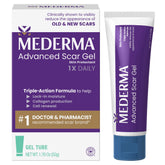 Mederma Advanced Scar Gel bottle shown for at-home scar care and daily use.