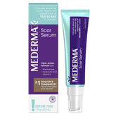 Mederma Scar Serum bottle highlights triple-action formula for old scar care