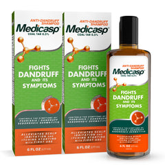 Medicasp coal tar shampoo bottle front view showing packaging and brand name