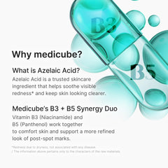 Medicube Azelaic Acid 10 soothing serum application steps demonstrate easy layering in routine.