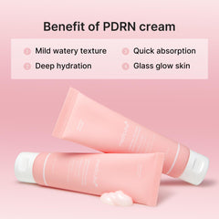 Medicube PDRN pink cream texture swatch demonstrating smooth finish and even tone support.