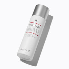 Medicube Red Toner 2.0 ingredients close-up, featuring BHA, Niacinamide, and Adenosine.