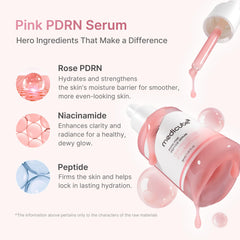 Medicube Rose PDRN Serum ingredients with peptides highlight rejuvenation