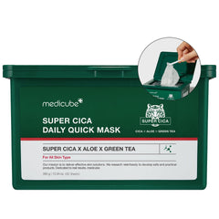 Medicube Super Cica daily quick mask sheet in use for instant soothing